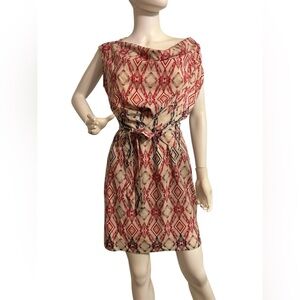 Lpb Elegant Red Patterned Dress
